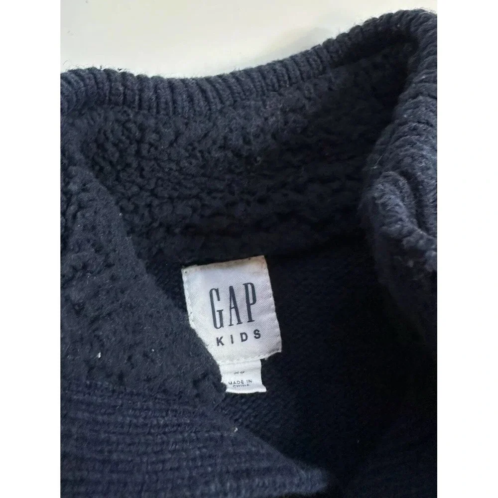 GAP Kids Boys Navy Blue Striped Button Neck Sweater / Boys Size XS‎